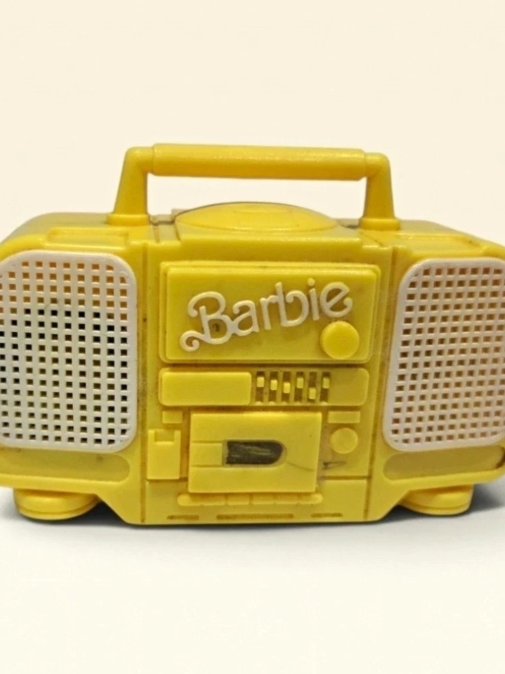 Barbie Yellow Plastic Boombox Radio Accessory for Fashion Doll, 1 Piece WORKS!